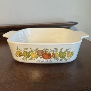 Vintage Corning Ware L'Echalote Spice of Life A-1-B 1 Qt Casserole Dish No Lid